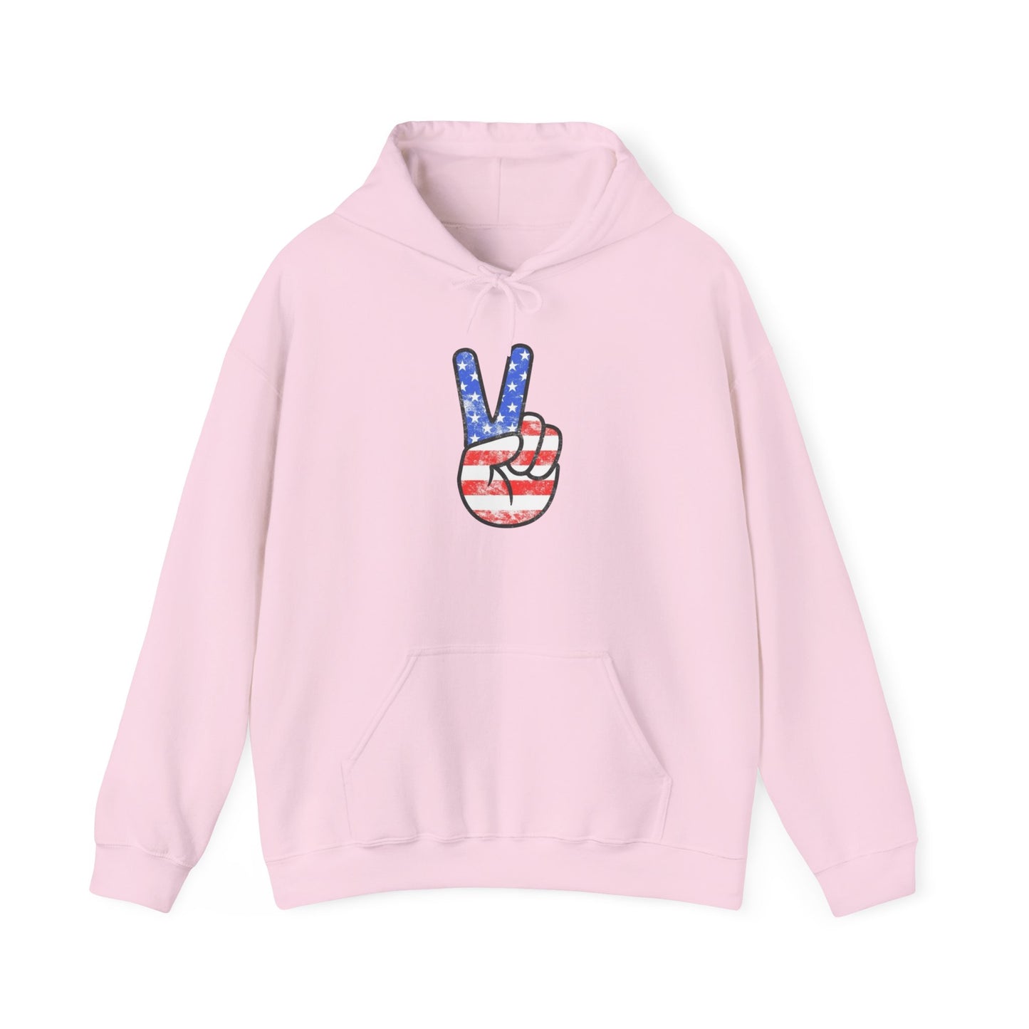 American Flag Peace Sign Retro Graphic Hoodie Heavy Blend™ NEW Sweatshirt