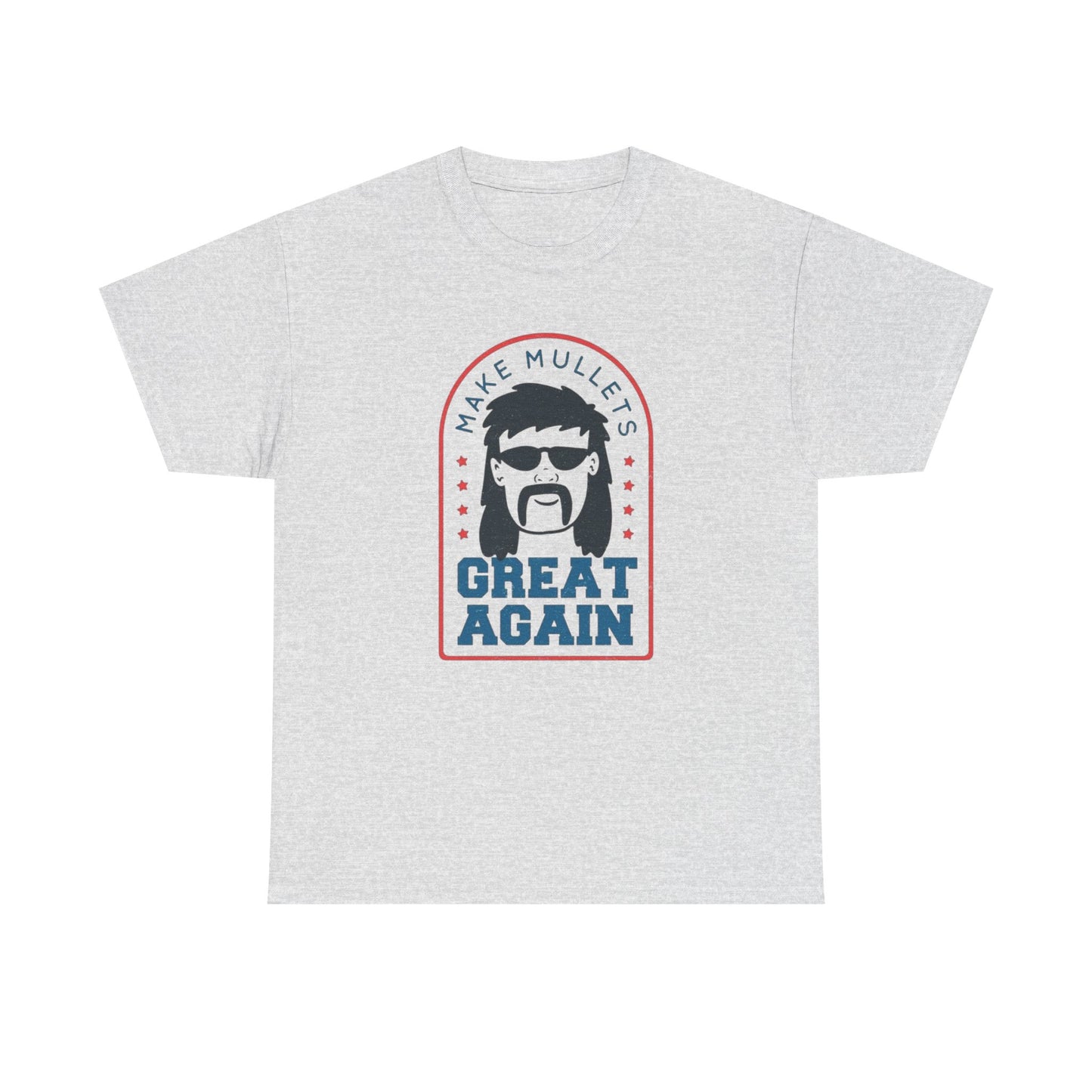 Make Mullets Great Again Funny Graphic T Shirt Unisex Heavy Cotton Tee
