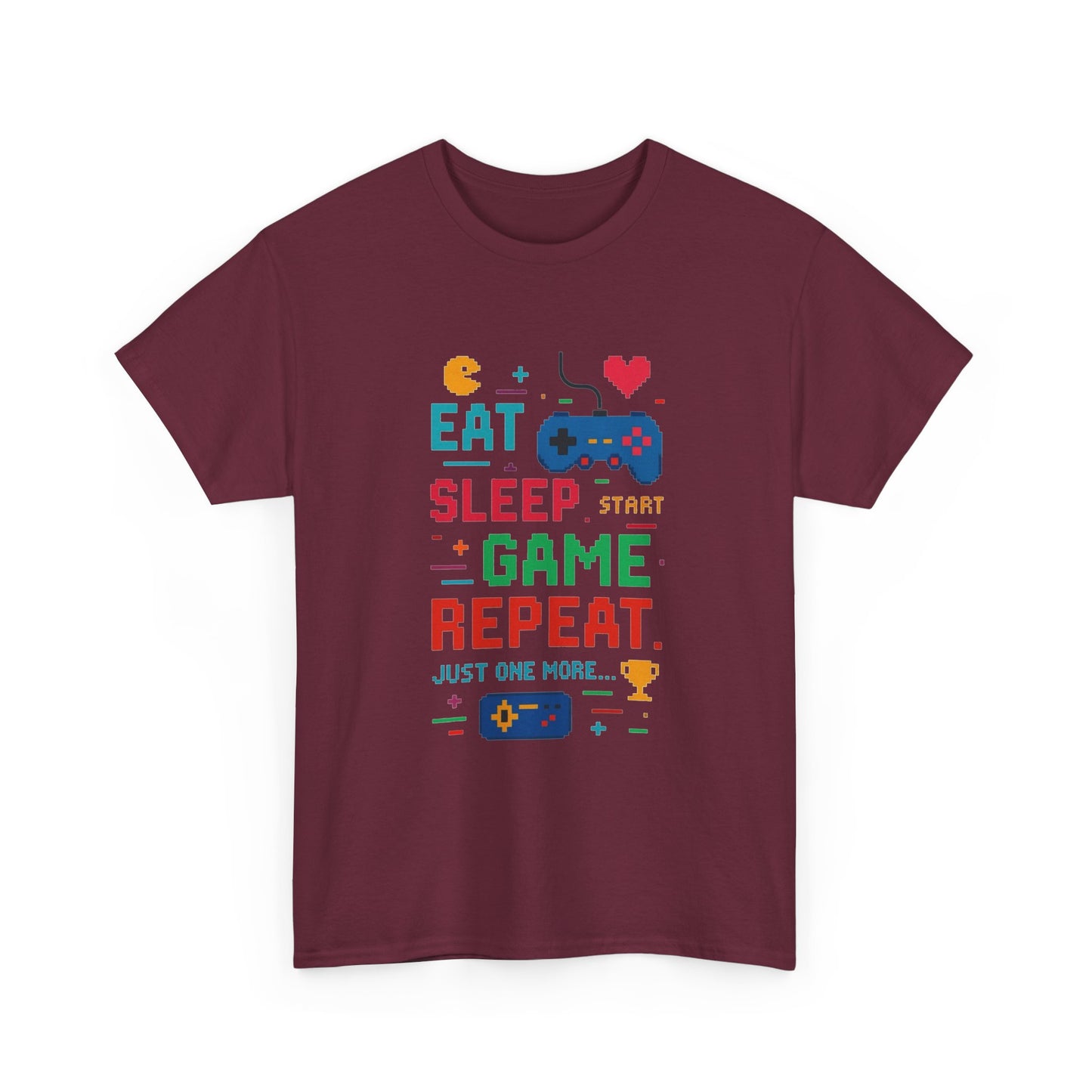 Eat Sleep Game Repeat Graphic T Shirt NEW Vintage Unisex Heavy Cotton Tee