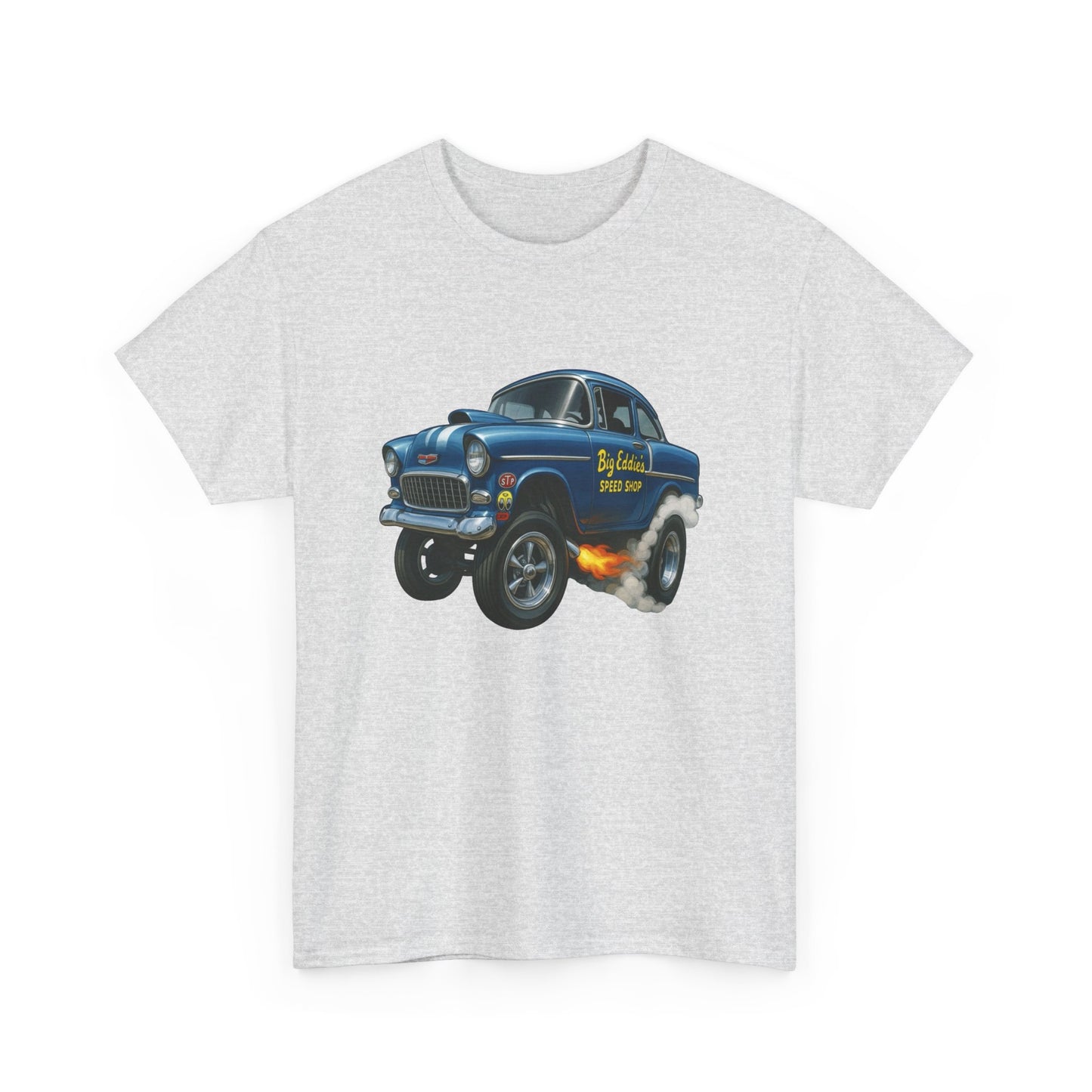 55 Chevy Hotrod Gasser Speed shop Graphic T Shirt Unisex Heavy Cotton Tee NEW