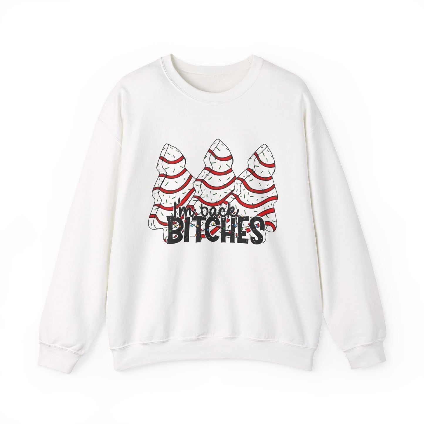 I'm Back Funny Christmas Tree Cakes Sweater NEW Heavy Blend™ Crewneck Sweatshirt