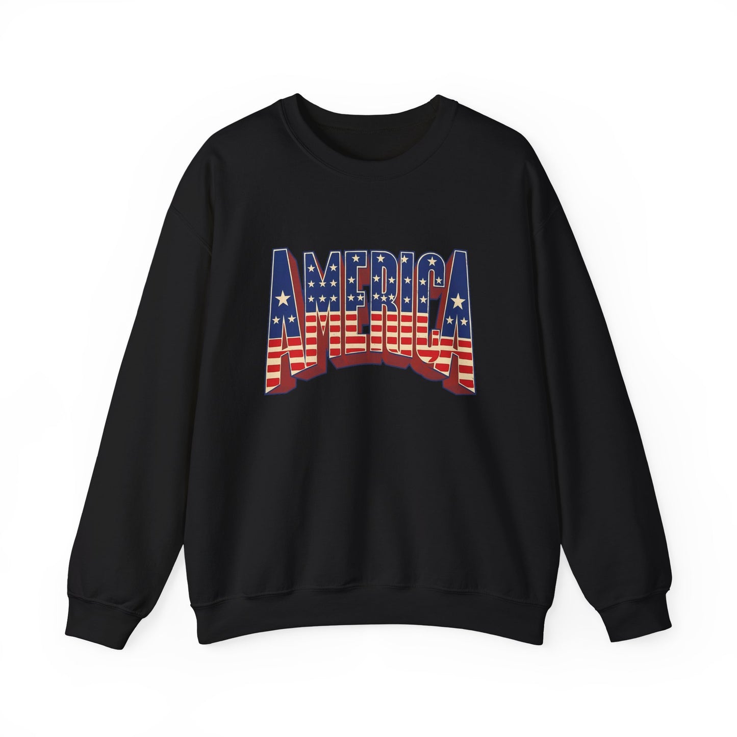 America Graphic USA Retro Sweater NEW Unisex Heavy Blend™ Crewneck Sweatshirt