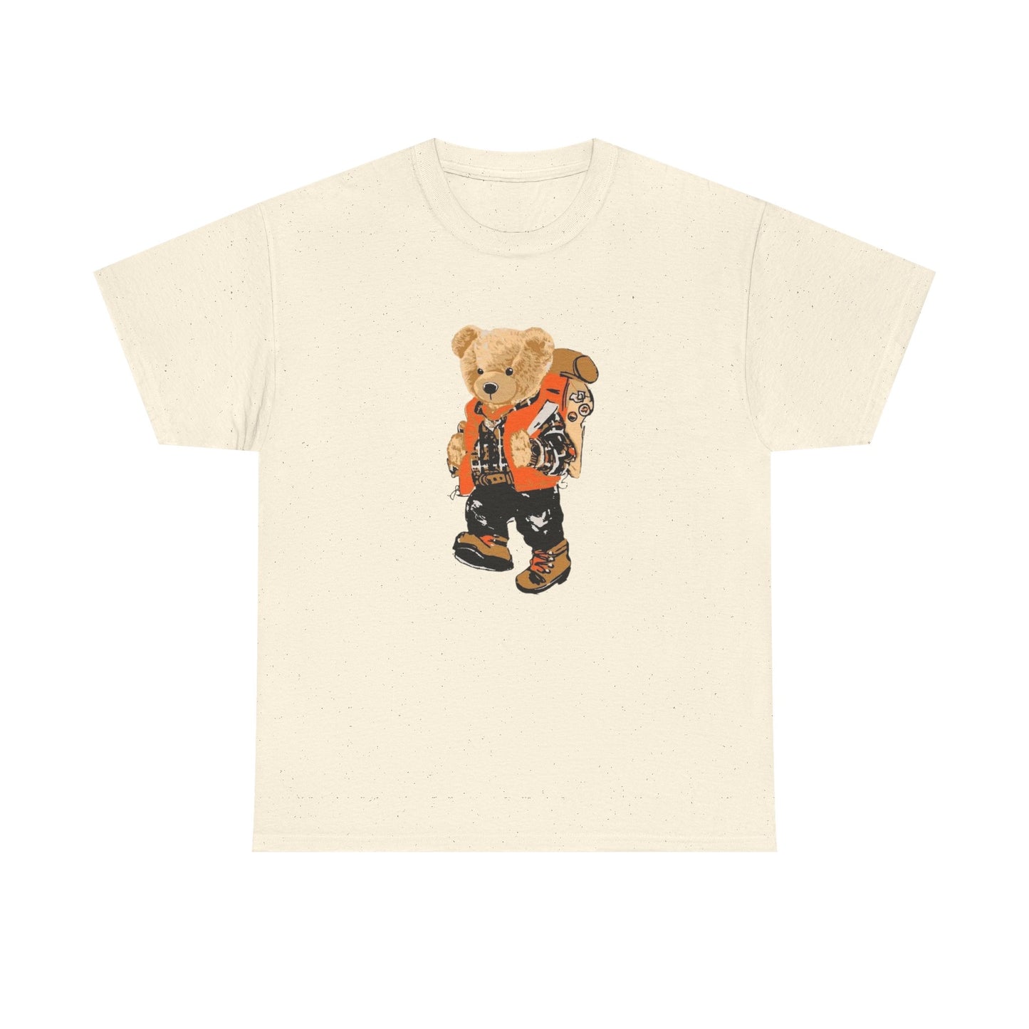 Camping Teddy Bear Graphic T Shirt Unisex Heavy Cotton Tee Gift Vintage