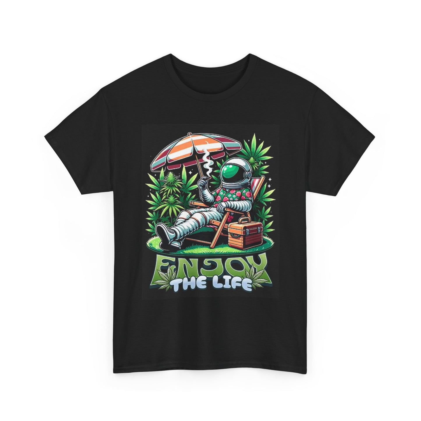 Enjoy The Life T Shirt Space Astronaut Weed Outer Space Aliens Unisex