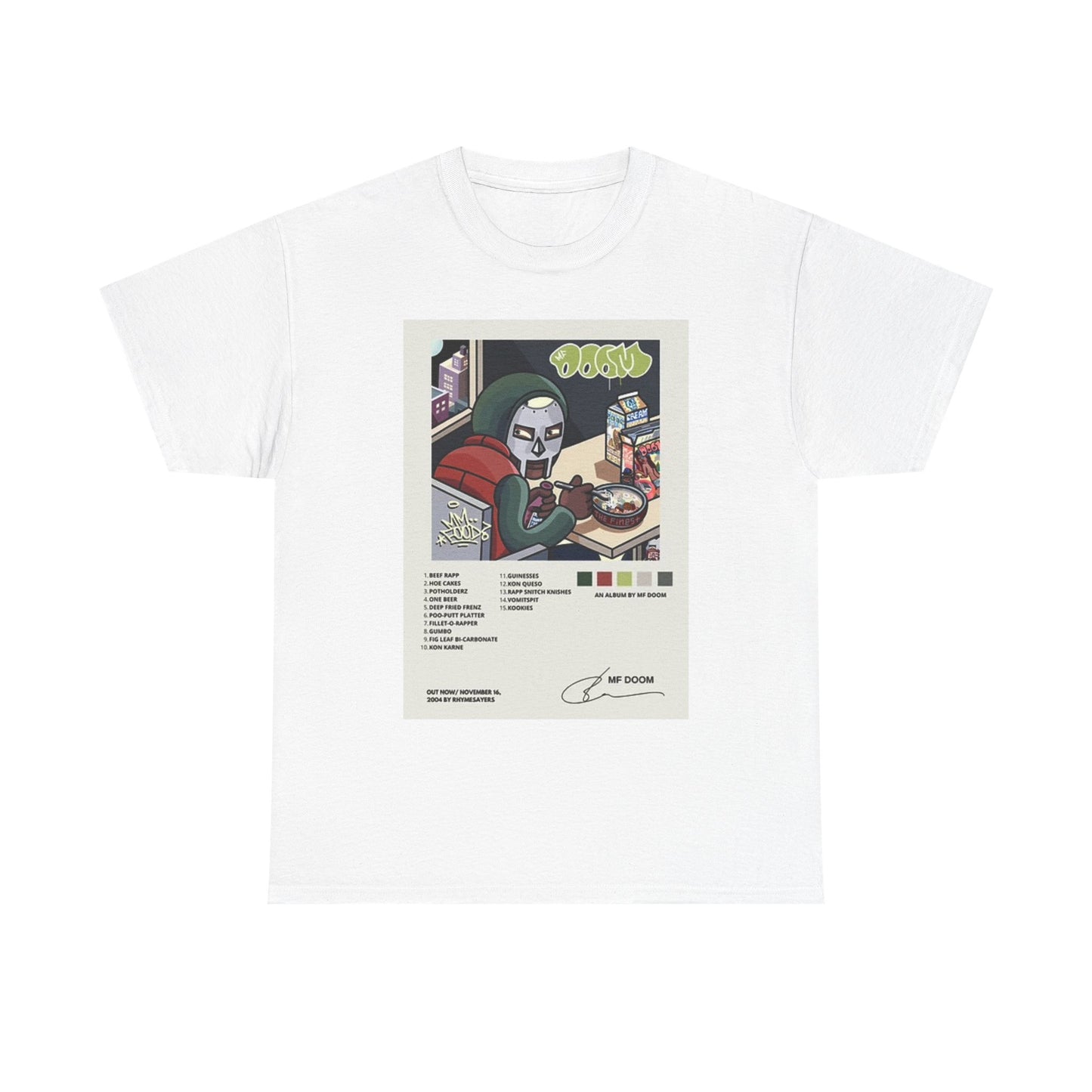 MF Doom Graphic T Shirt Vintage Gaming Cartoon Unisex Heavy Cotton Tee