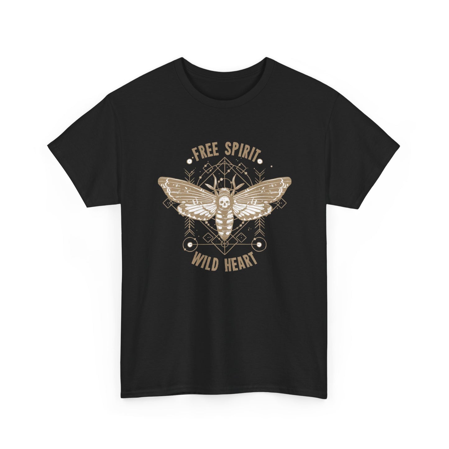 Free Spirit Wild At Heart Graphic T Shirt Men's Heavy Cotton Tee