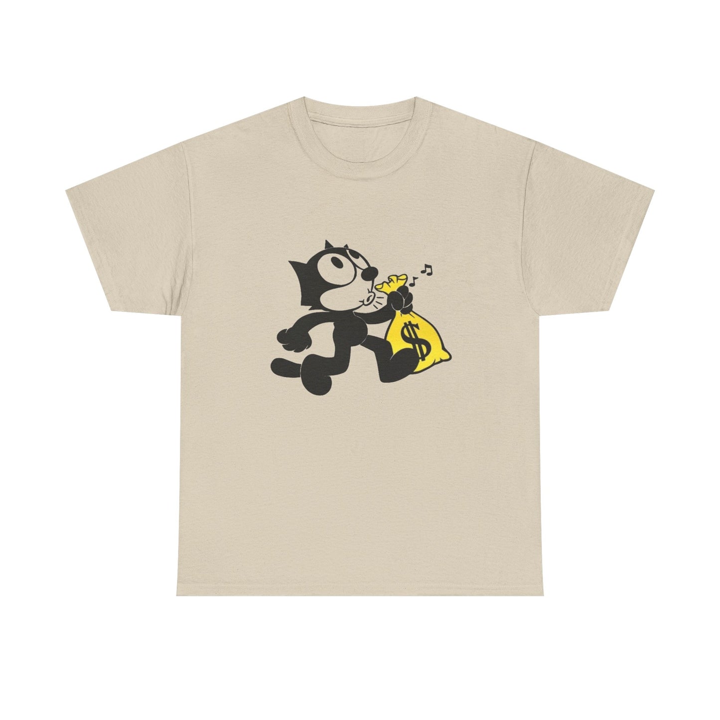 Money Bag Cat Graphic T Shirt NEW Vintage Unisex Heavy Cotton Tee