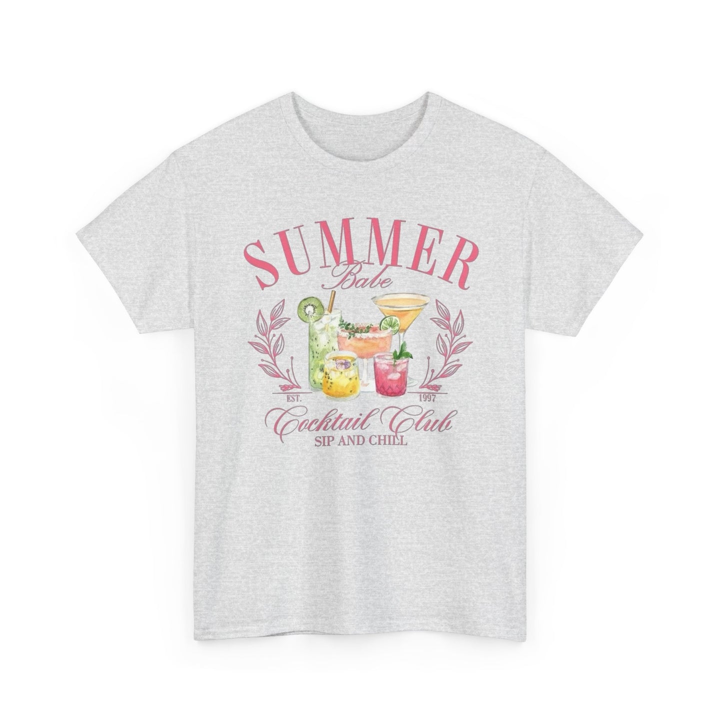 Summer Babe Cocktail Club Graphic T Shirt NEW Unisex Heavy Cotton Tee