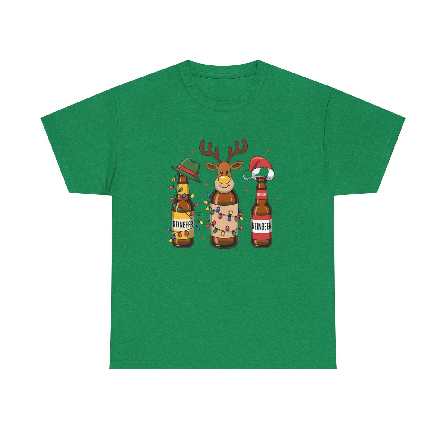 Christmas Beers Reindeer Graphic T Shirt NEW ADULT