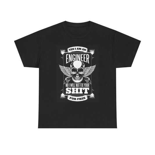 Yes Im An Engineer Graphic T Shirt Funny Gift Fix It Unisex Heavy Cotton Tee