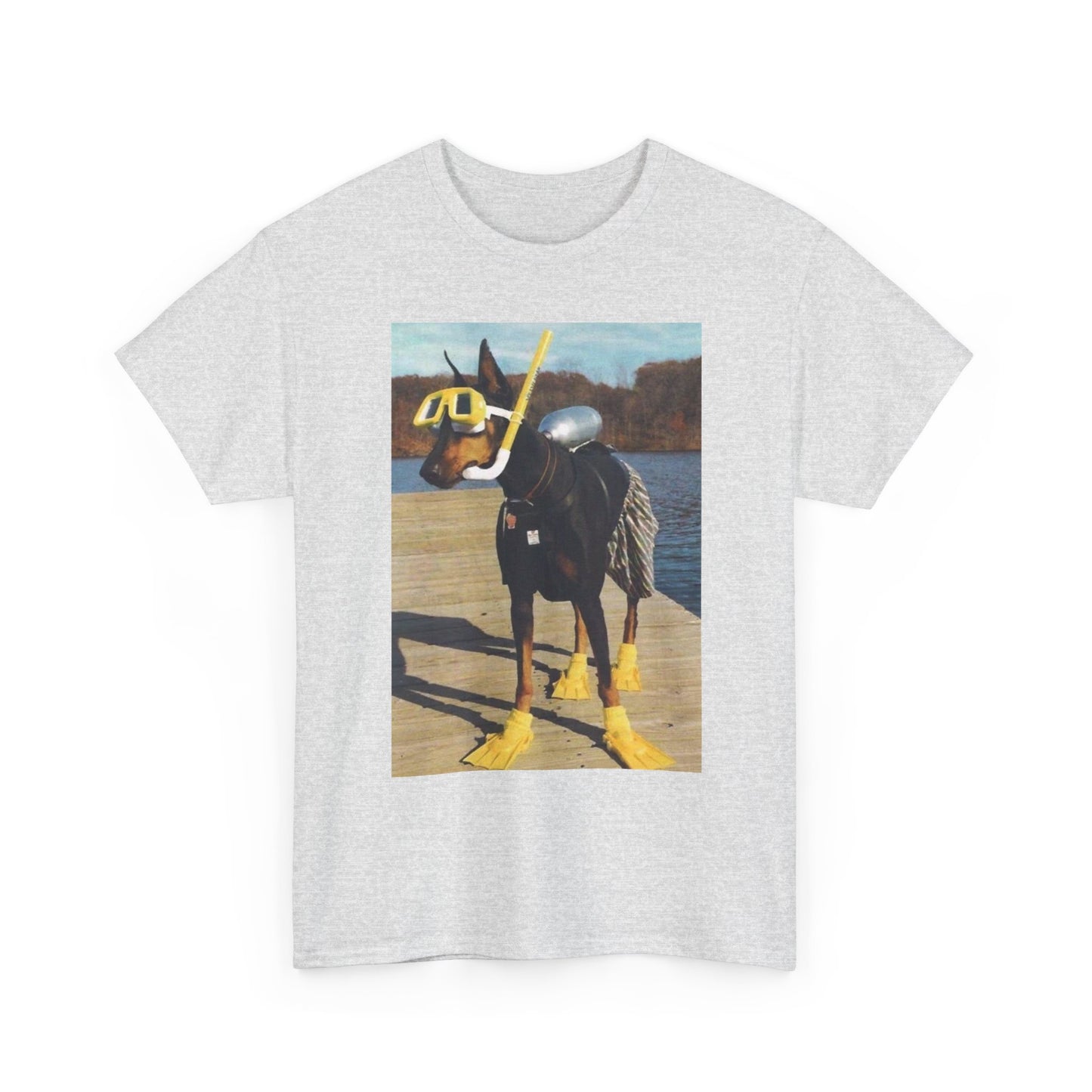 Funny Dog Swimming Jokes Graphic T-Shirt Unisex Heavy Cotton Tee NEW