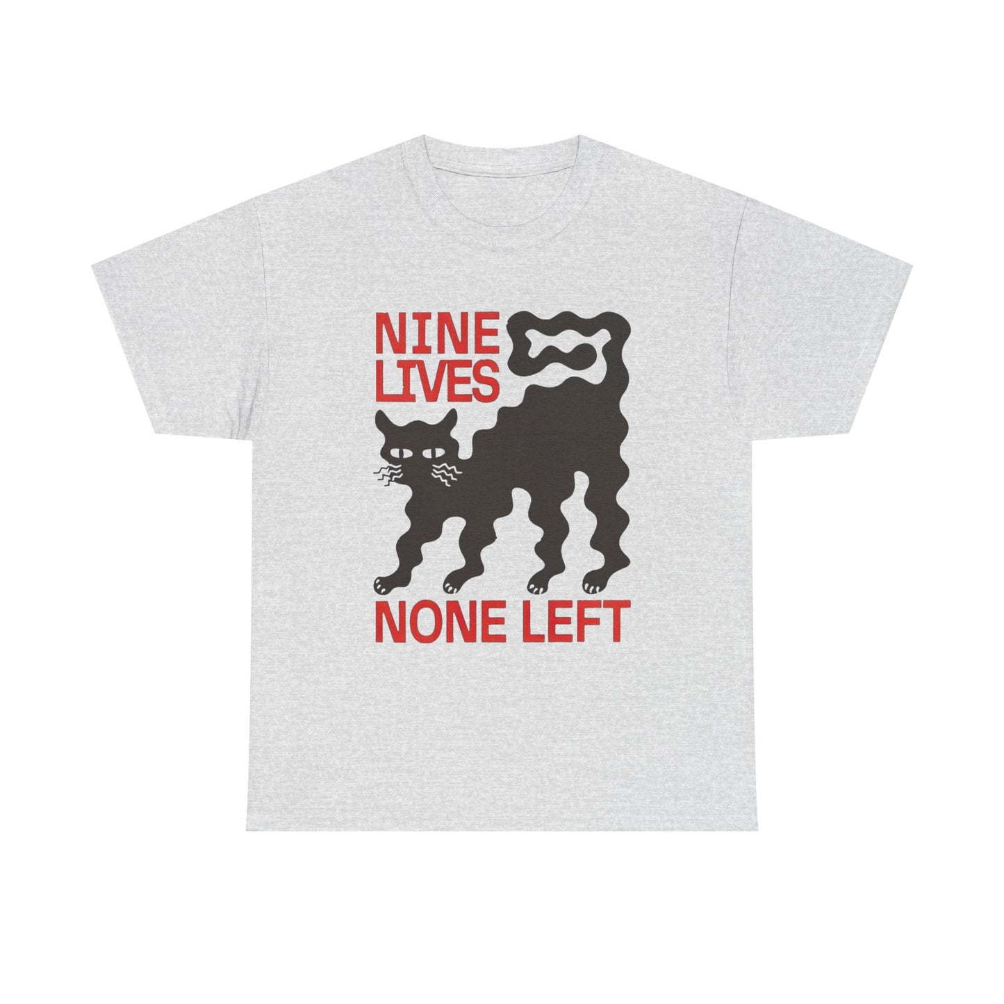 Nine Lives None Left Cat Vintage Graphic T-Shirt, Unisex Cotton Shirt