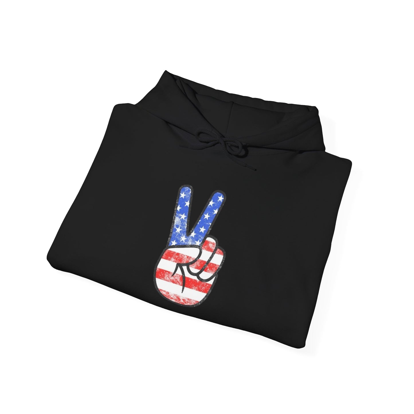 American Flag Peace Sign Retro Graphic Hoodie Heavy Blend™ NEW Sweatshirt