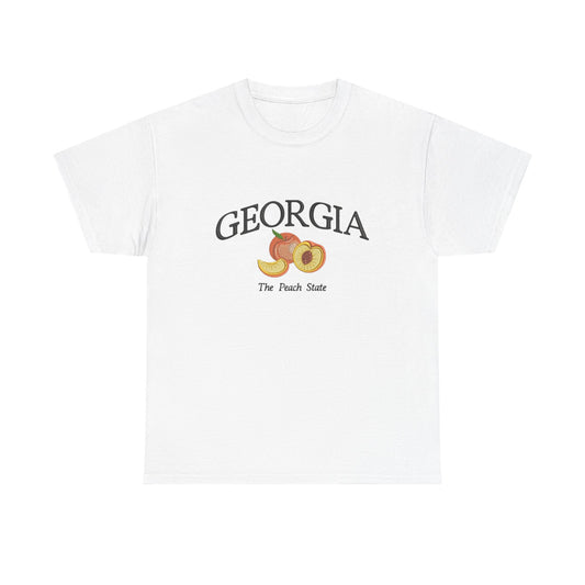 Georgia The Peach State Graphic T Shirt NEW Unisex Heavy Cotton Tee