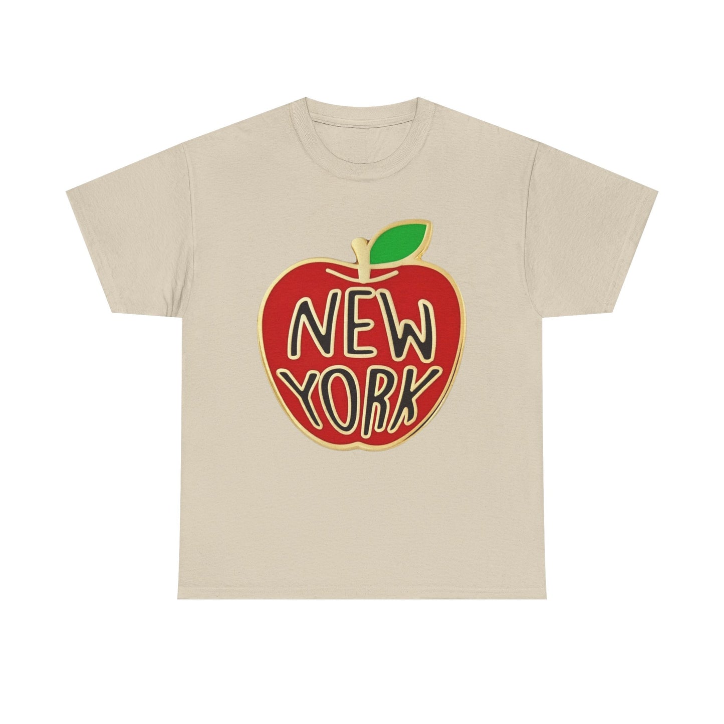 New York Big Apple Gold Graphic T Shirt NEW GIFT Unisex Heavy Cotton Tee