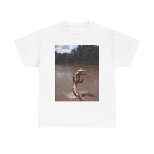 Funny Alligator Crocodile Florida Swamp Puppy Graphic T-Shirt Heavy Cotton NEW