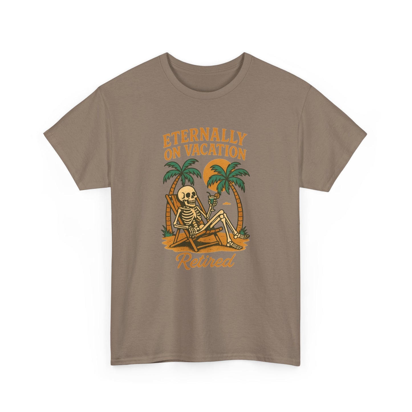 Eternally On Vacation Retired Graphic T Shirt NEW Unisex Heavy Cotton Tee