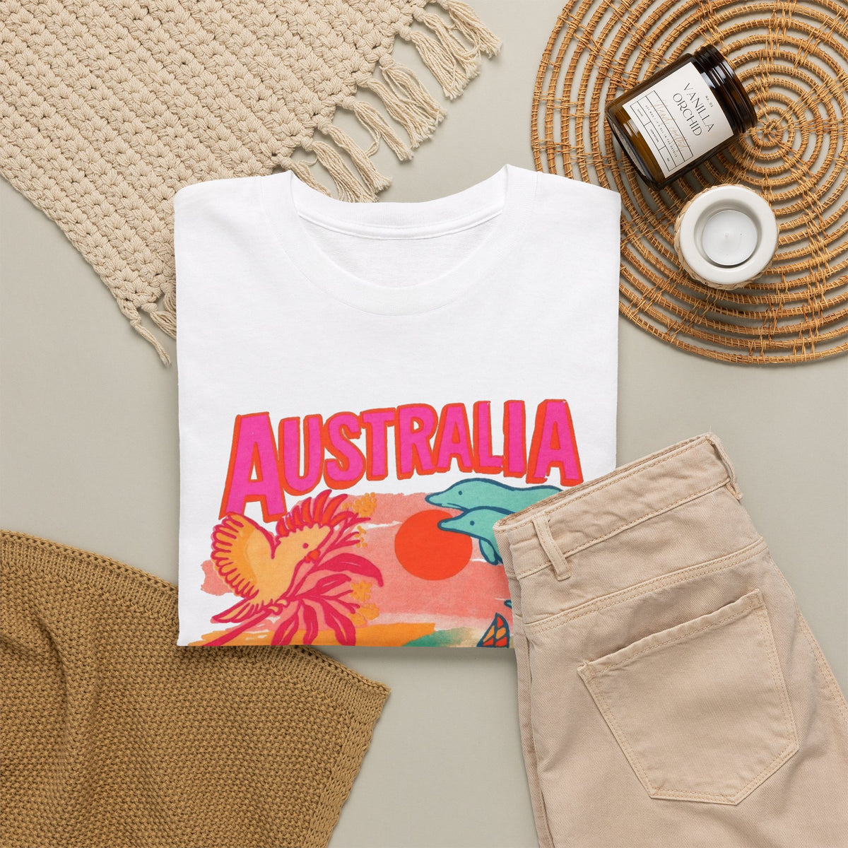 Australia Coastal Wildlife Graphic T-Shirt Men's Graphic Tee