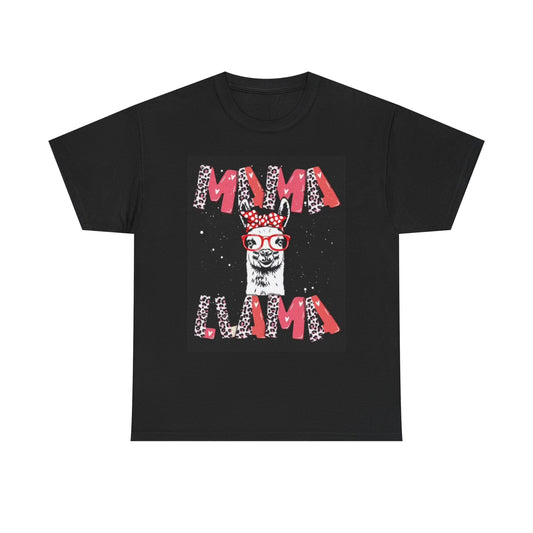 Mama Llama Graphic T Shirt Funny Animal Print Unisex Heavy Cotton Tee