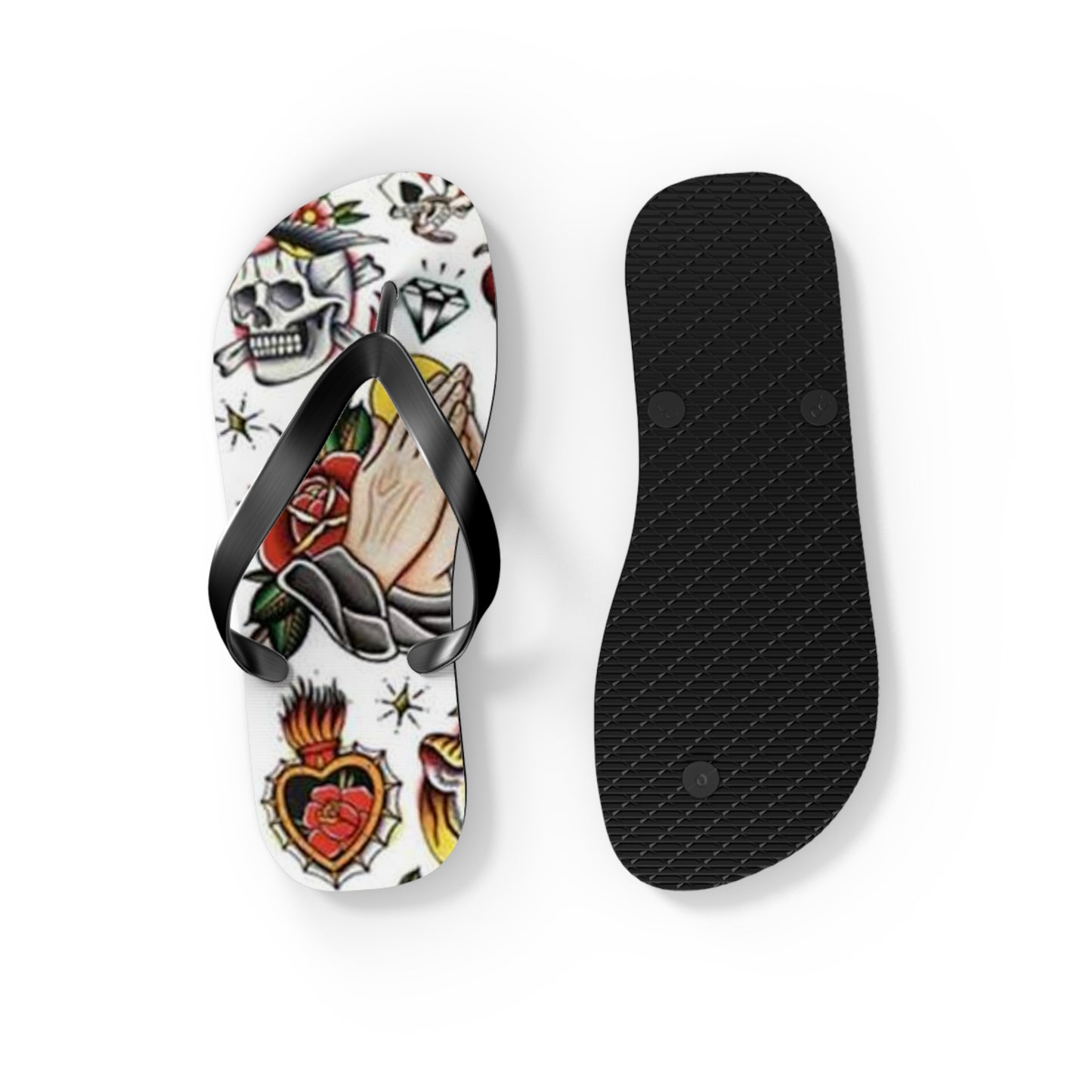 Sailor Jerry Navy Tattoos Sandals, Beach Shoes, Vacation Flip Flops, Pool Slides