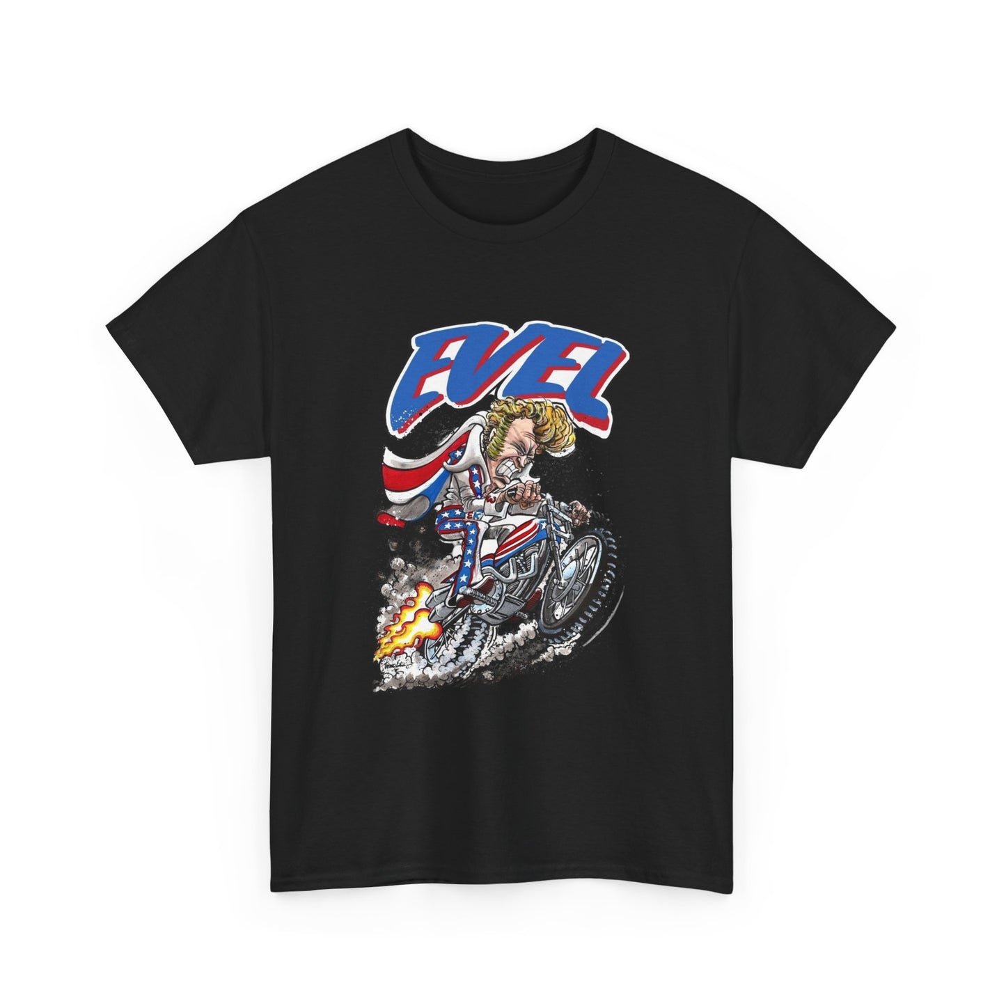 Evel Knievel Retro Graphic Motorcycles T Shirt ALL SIZES Tee Unisex Heavy Cotton