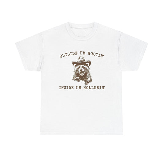 Inside Im Hollerin Funny Graphic T Shirt Unisex Heavy Cotton Tee