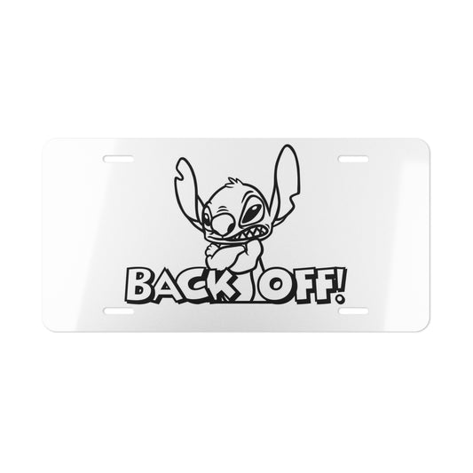 Back Off License Plate Funny Lilo And Stitch Vanity Plate