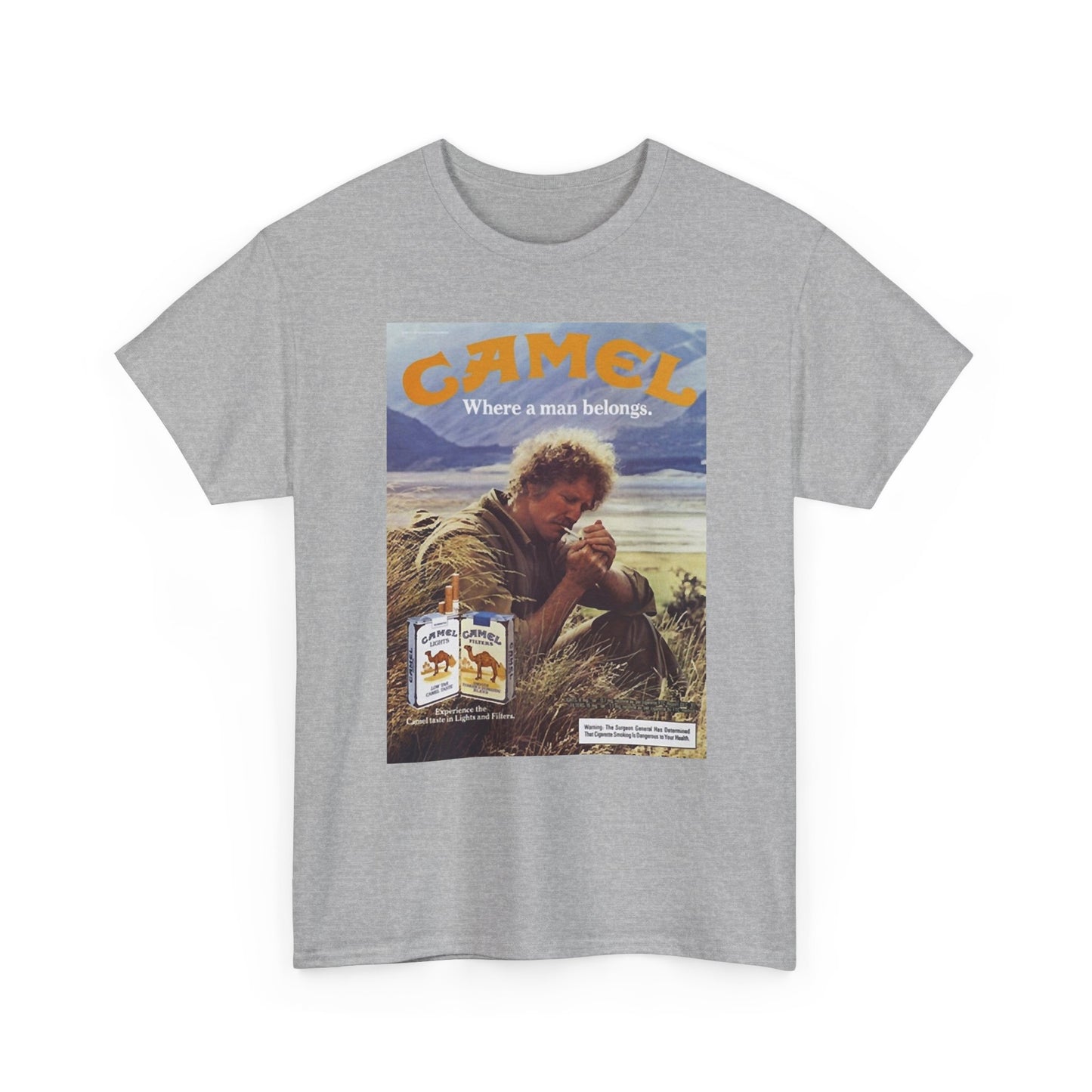 Joe Camel Cigarettes T-shirt Vintage Poster Retro Unisex Heavy Cotton Tee 1