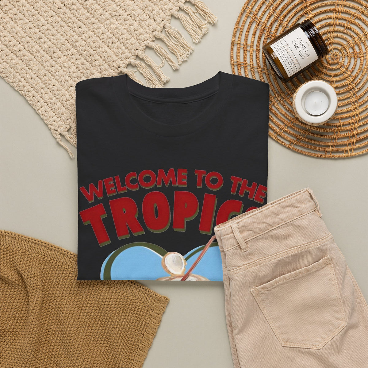 Welcome to the Tropics Coconut Heart T-Shirt Men's Graphic Tee