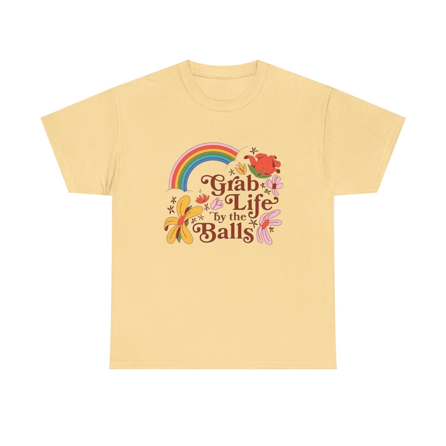 Grab Life By The Balls Graphic T Shirt NEW Adult Unisex Heavy Cotton Tee