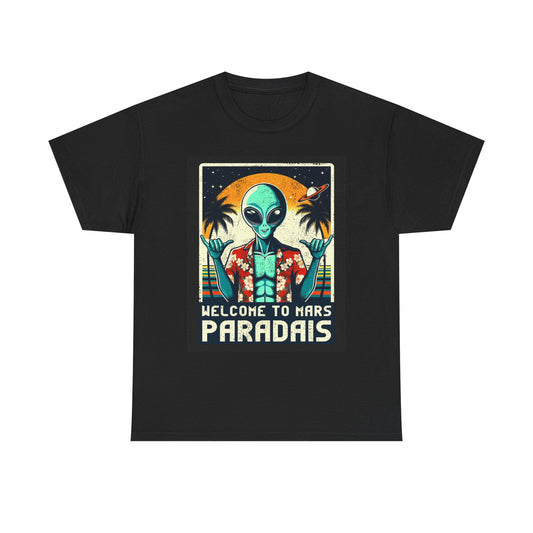 Welcome To Mars Graphic T Shirt Vintage Funny Retro Unisex Heavy Cotton Tee