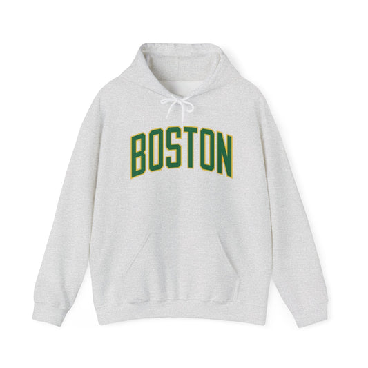 Boston Logo Graphic Hoodie Heavy Blend Sweatshirt NEW