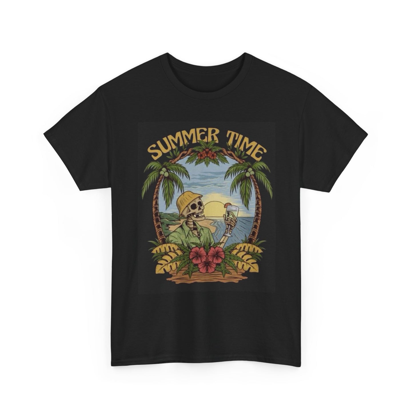 Summer Time Graphic T Shirt Tanning Funny Unisex Heavy Cotton Tee