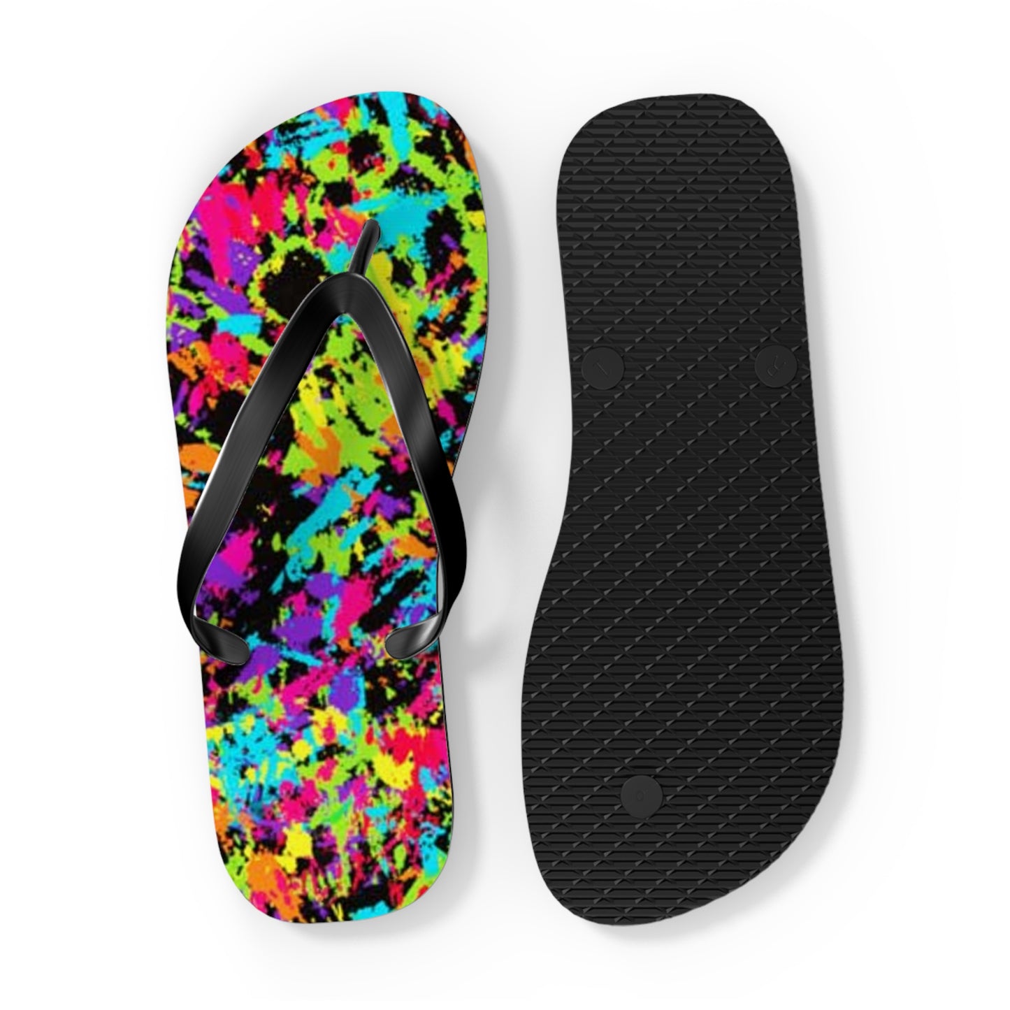 90s Retro Paint Flip Flops, Sandals Slides, Summer Footwear, Brand New