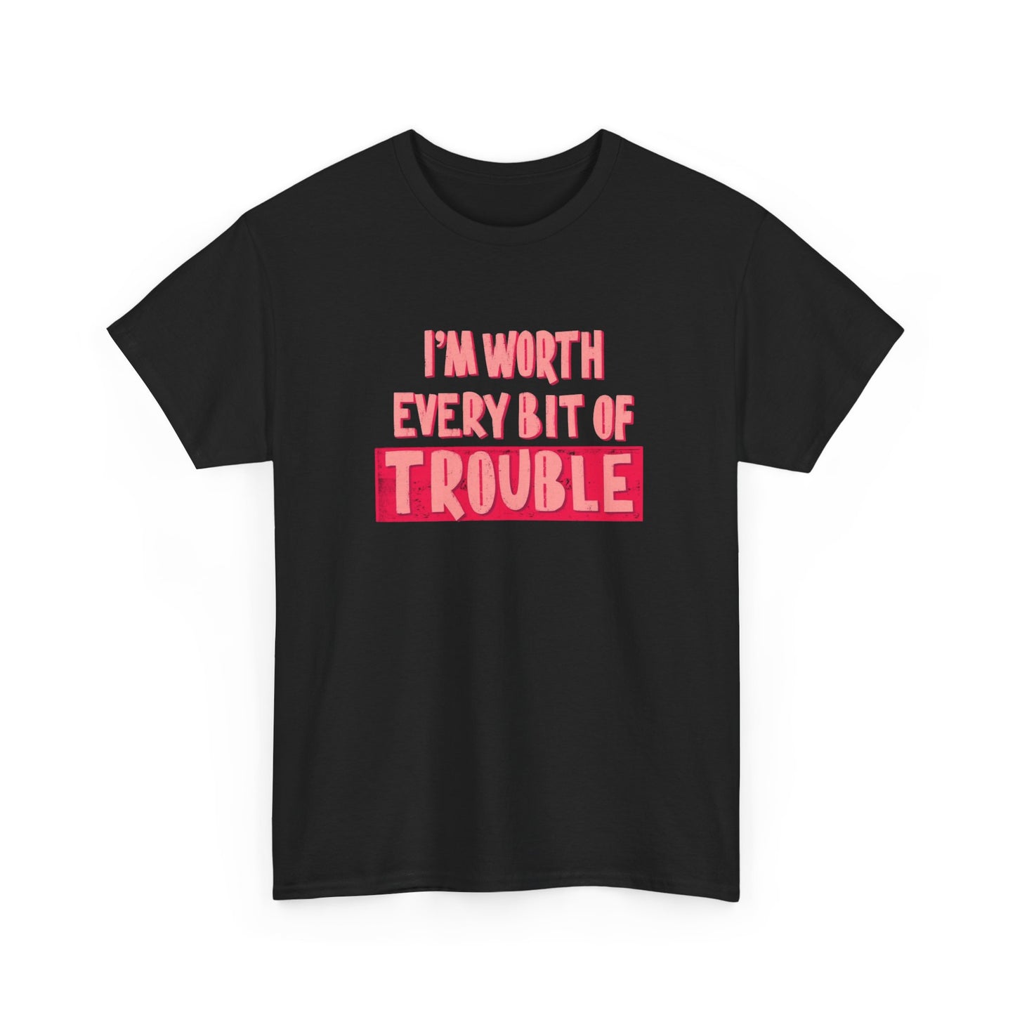 I'm Worth The Trouble Funny Graphic T Shirt NEW ADULT Heavy Cotton Tee