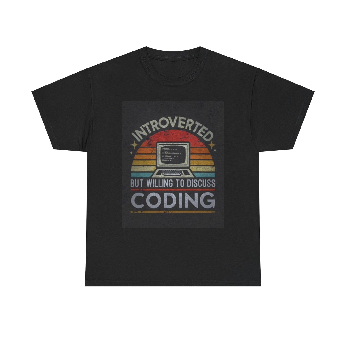 Introverted Willing To Code T Shirt Unisex Heavy Cotton Tee