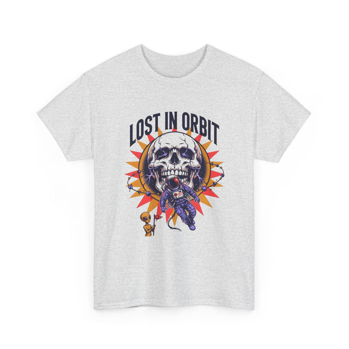 Lost In Orbit Graphic T Shirt Men's Space Alien's Heavy Cotton Tee