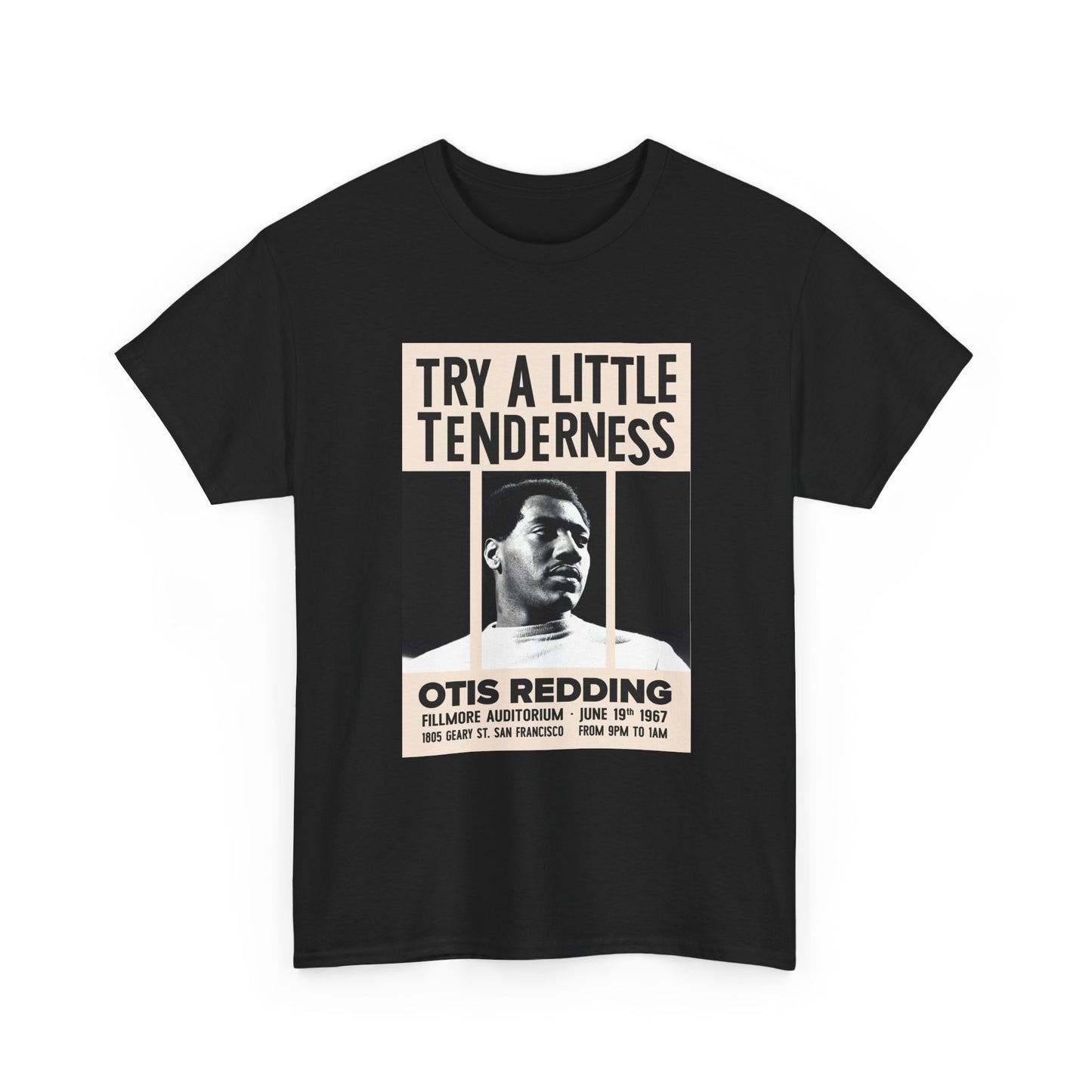 Otis Redding Tshirt Live At The Fillmore Vintage Poster Unisex Heavy Cotton Tee