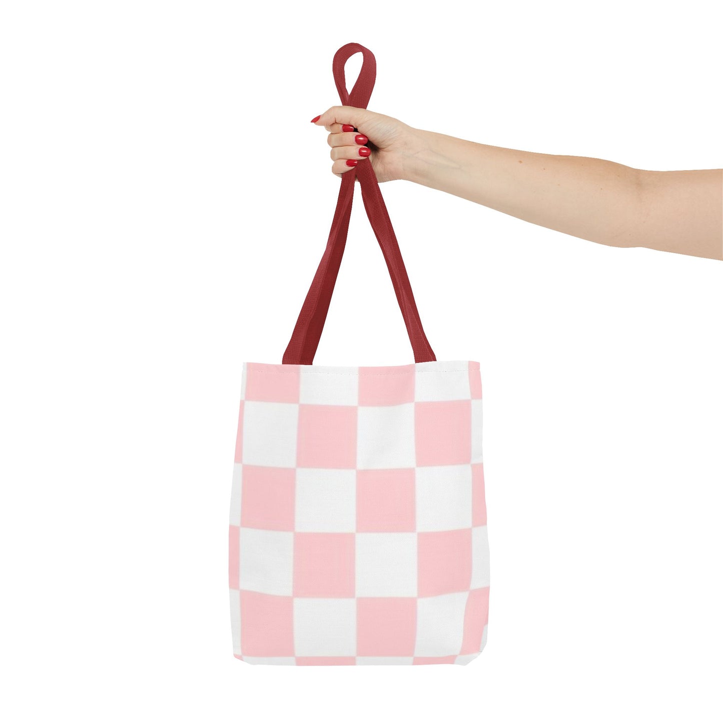Pink Checkered All Over Print BRAND NEW Purse - Pocketbook - Travel Tote Bag