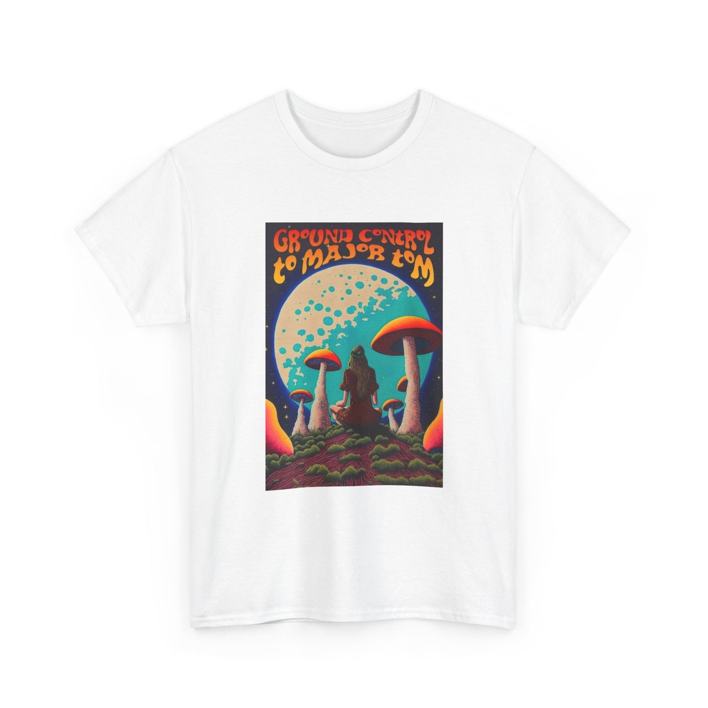 Trippy Mushroom Hunter Tshirt Mystical Vibe Unisex Ground Control To Major Tom