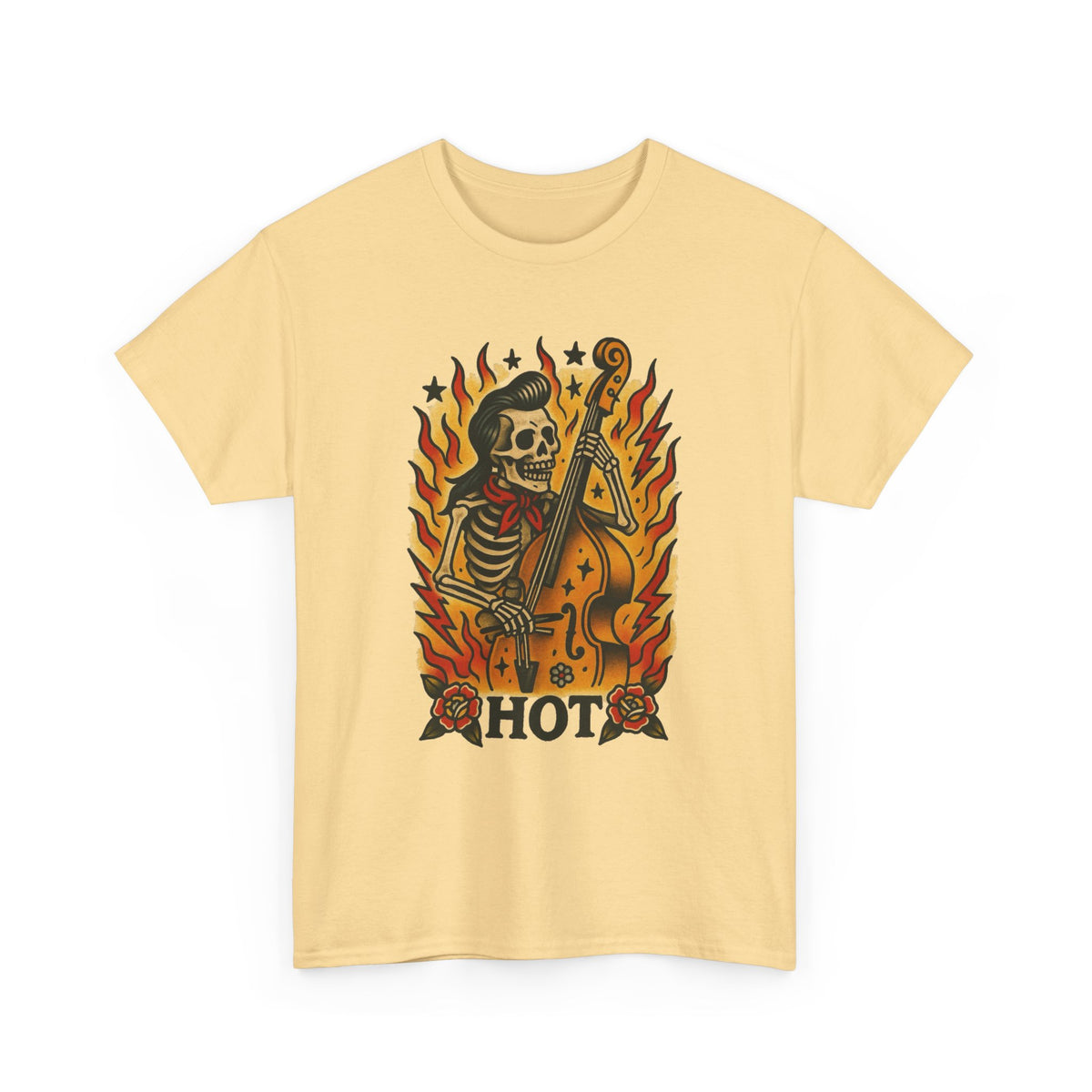 Skeleton Playing Guitar HOT Graphic T-Shirt Men's Tee