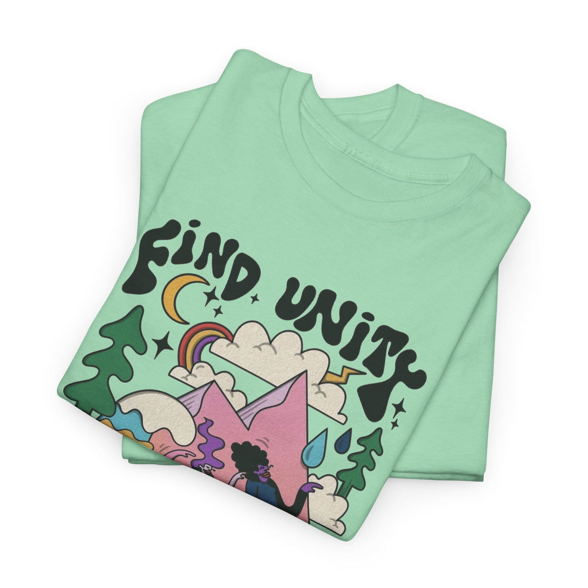 Find Unity In Community Graphic T Shirt Men's Heavy Cotton Tee