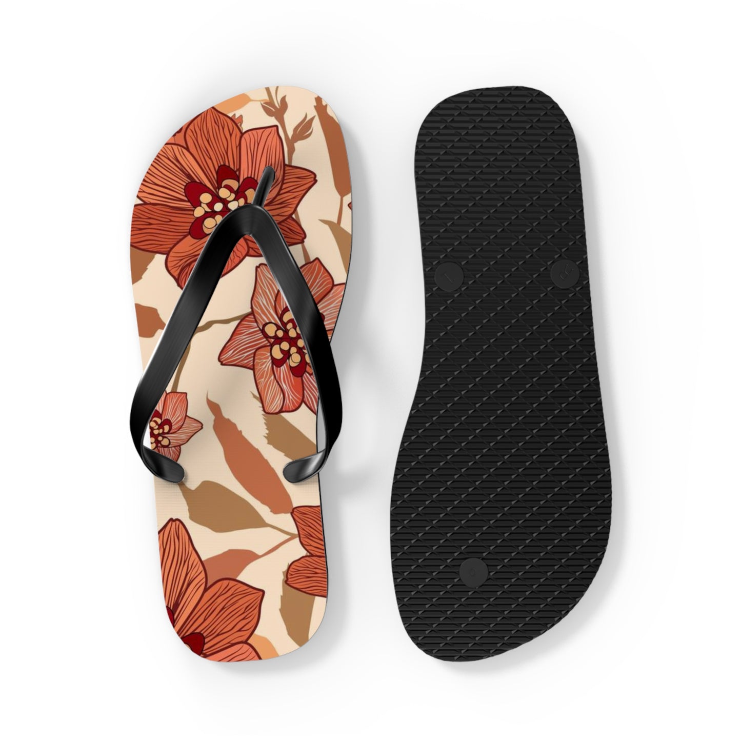 Tropical Flowers Beach Vibes Sandals Summer Flip Flops Slides BRAND NEW