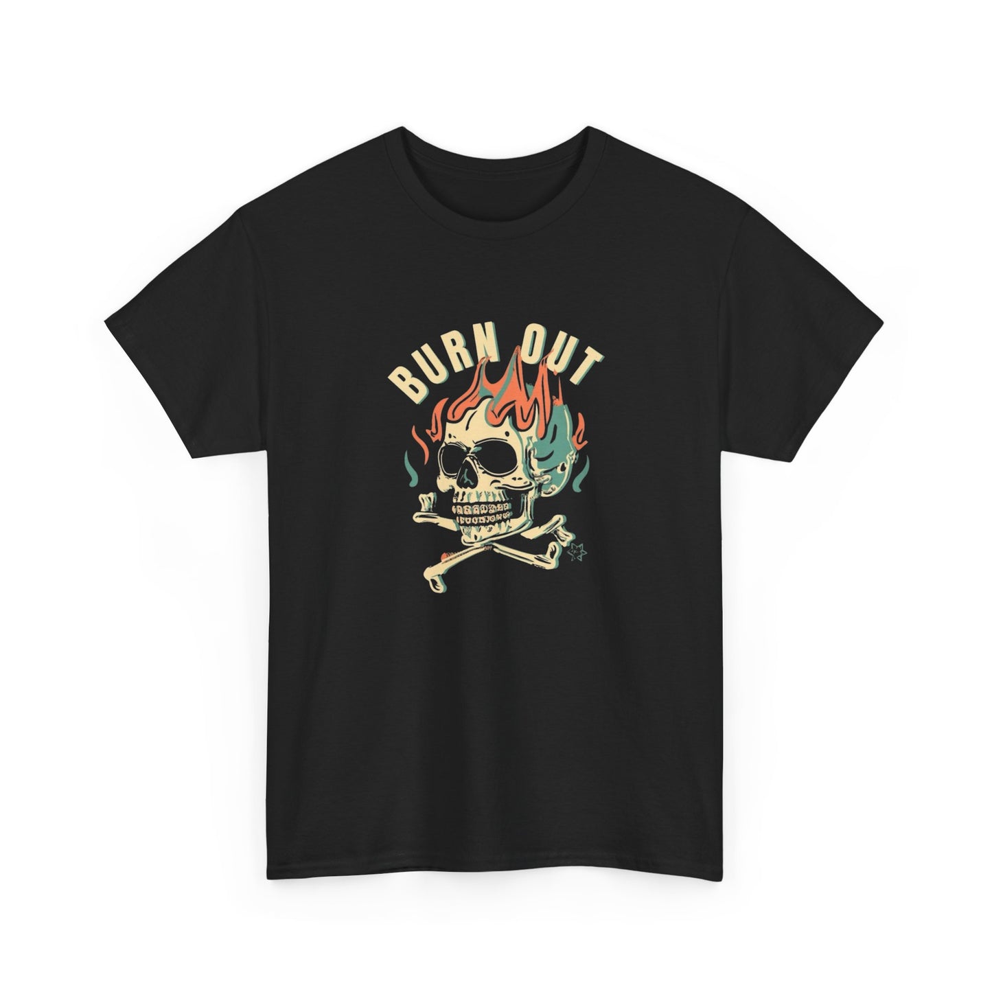 Burn Out Graphic T Shirt NEW Adult Unisex Heavy Cotton Tee
