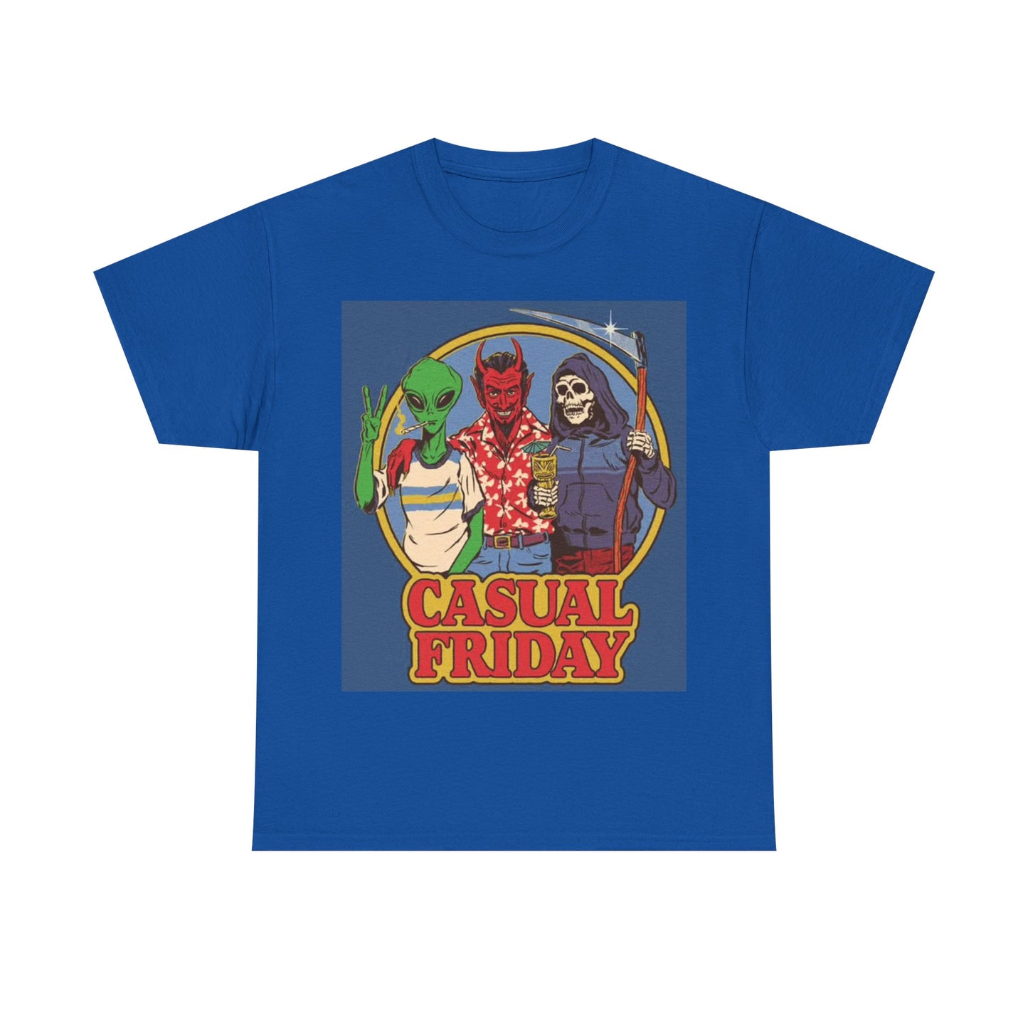 Casual Friday Tshirt Funny Graphic Retro 80s Unisex Heavy Cotton Tee