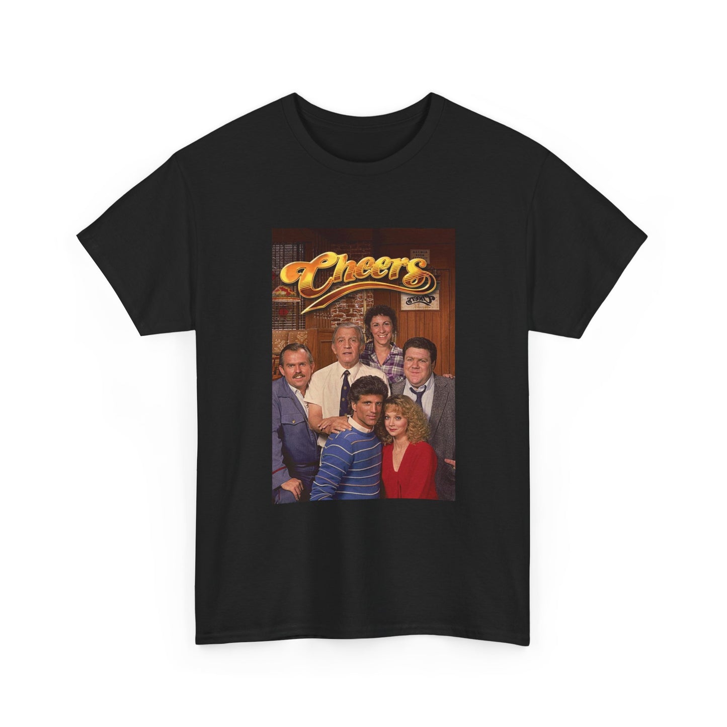 Cheers Tshirt Retro Tv Series Boston Bar Comedy Unisex Heavy Cotton Tee