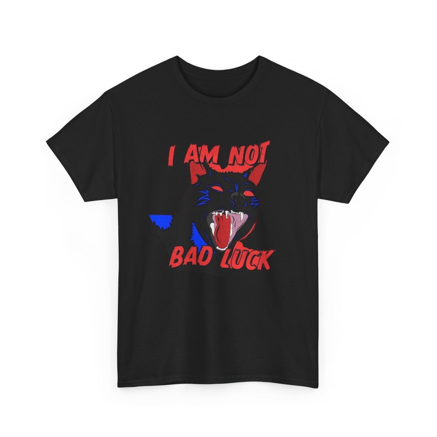 Black Cat Funny Bad Luck Graphic T Shirt NEW Heavy Cotton Tee