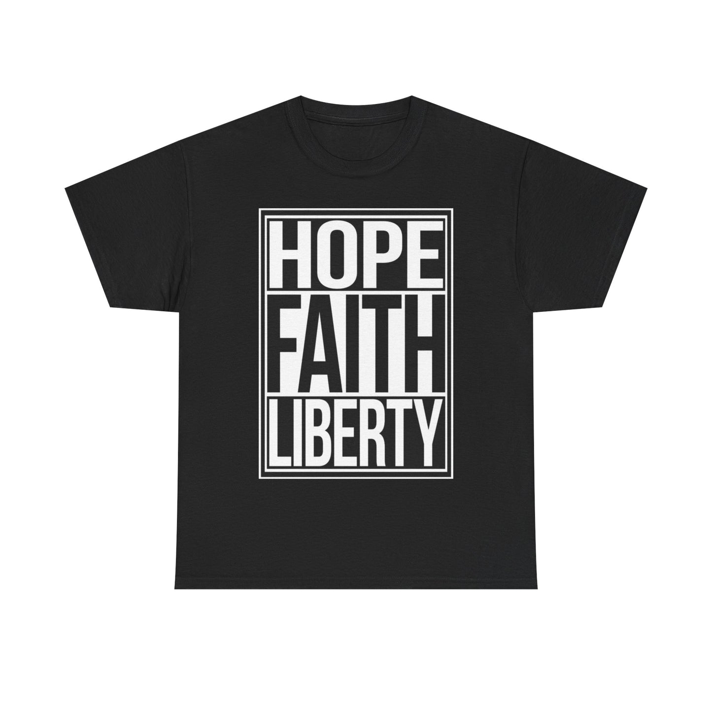 Hope Faith and Liberty Tshirt 1776 America USA Country Unisex Heavy Cotton Tee