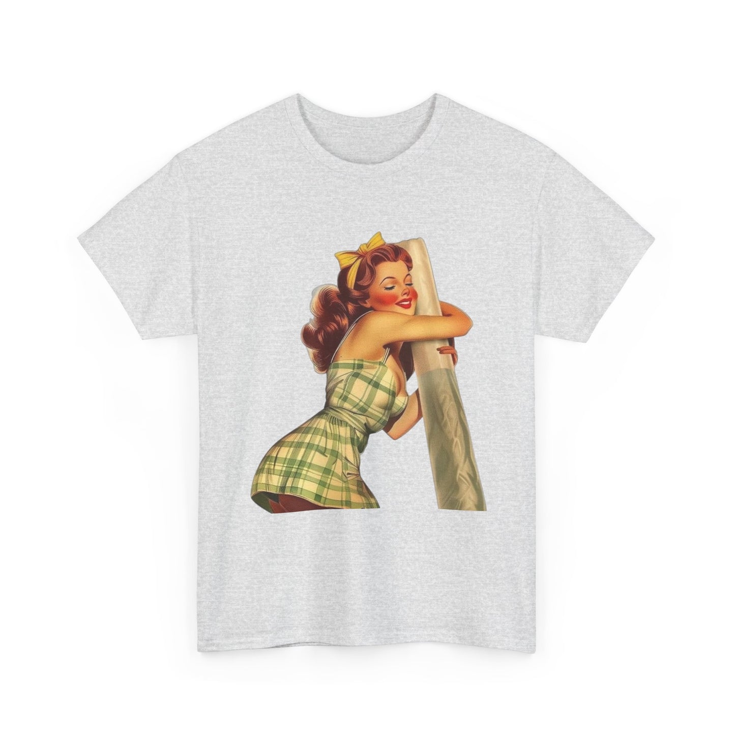 Joint Love Weed Model Pinup Graphic T-Shirt Womens Comfy Cotton Tee NEW