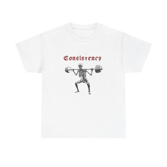 Consistency GYM Workout Graphic T Shirt New Adult Unisex Heavy Cotton Tee